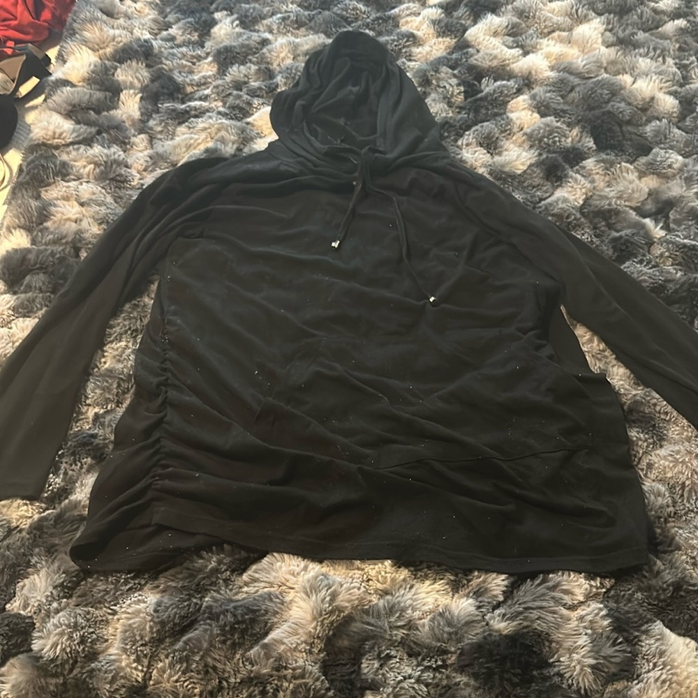 Thin black hoodie.